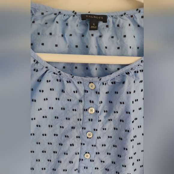 Talbots Swiss Dot Scoop Neck Blouse - Picture 4 of 8